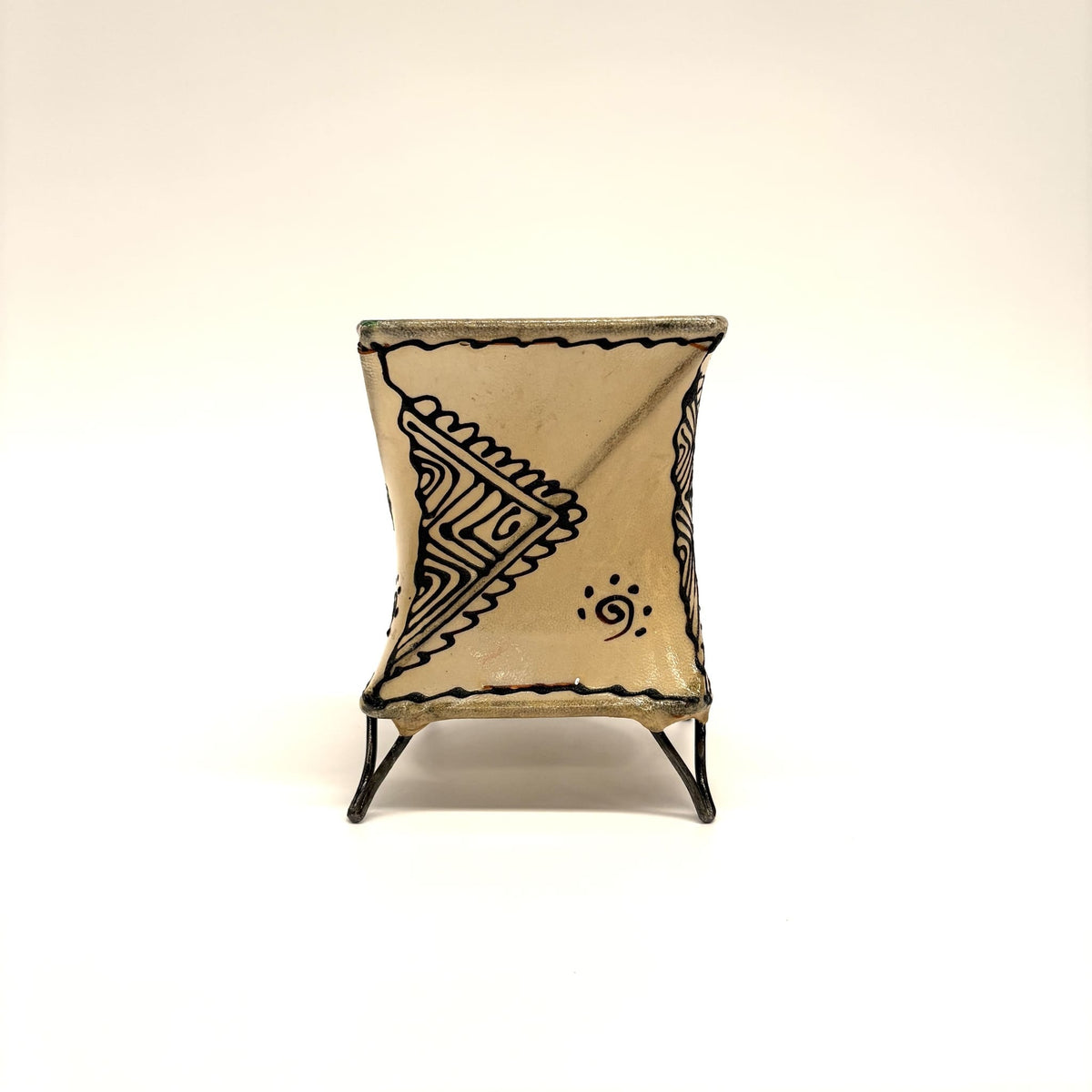 portavelas marroquí piel natural gallo 14x10