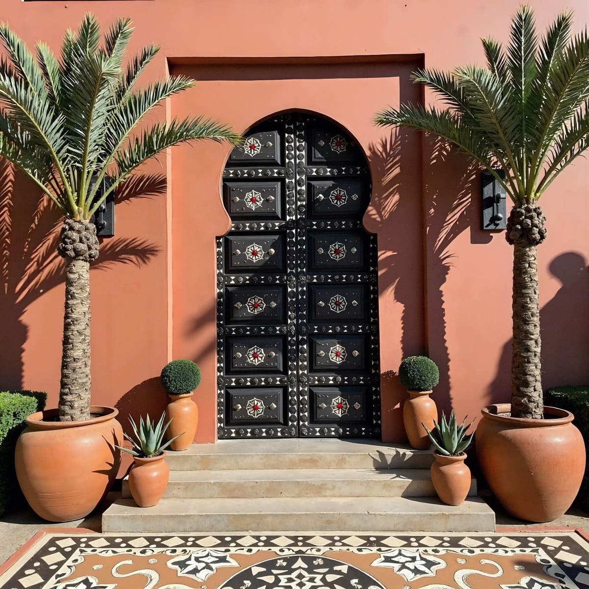 puerta árabe madera hueso marrakech