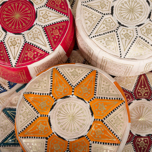 Sitzkissen aus arabischem zweifarbigem Naturleder