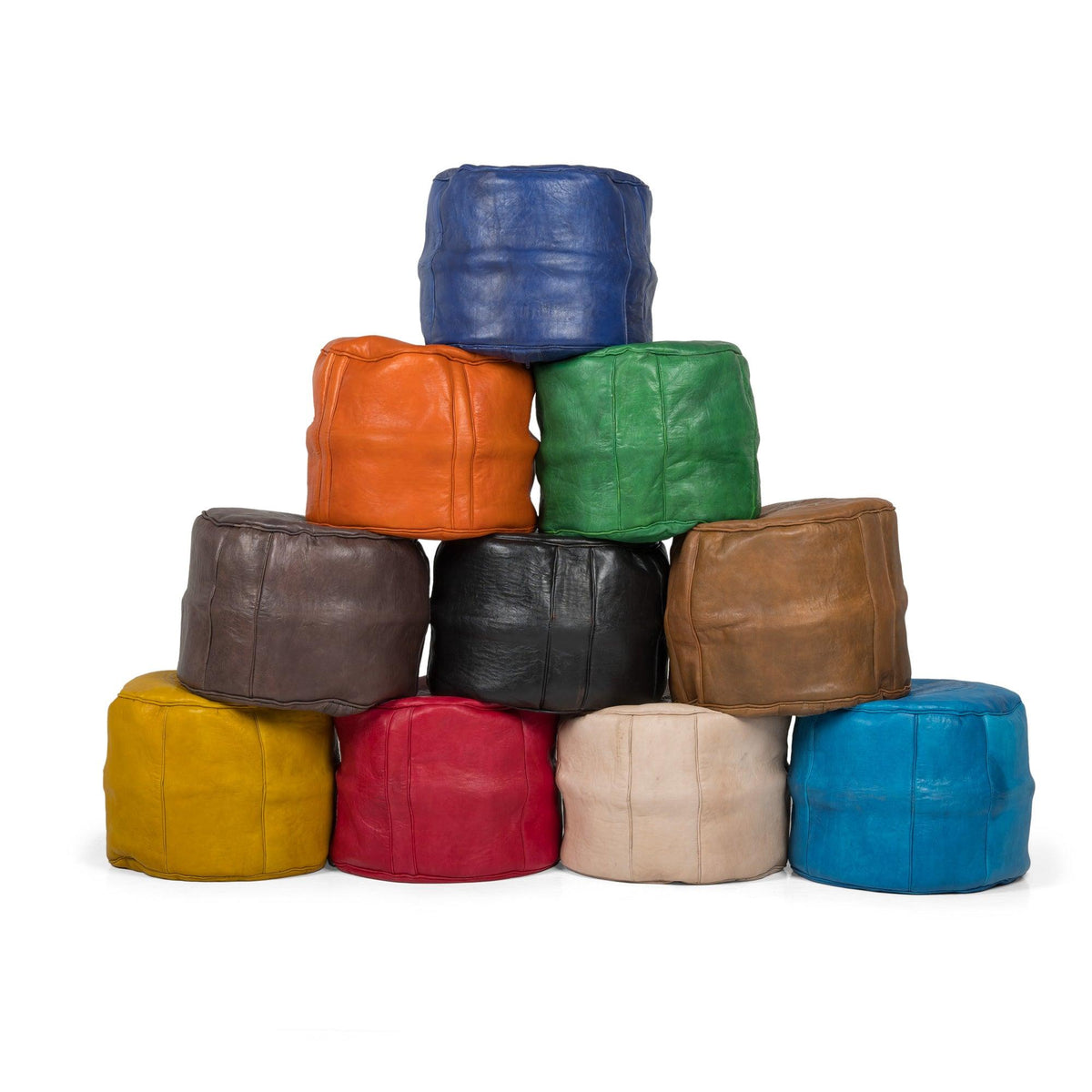 Puff árabe de cuero taburete alto