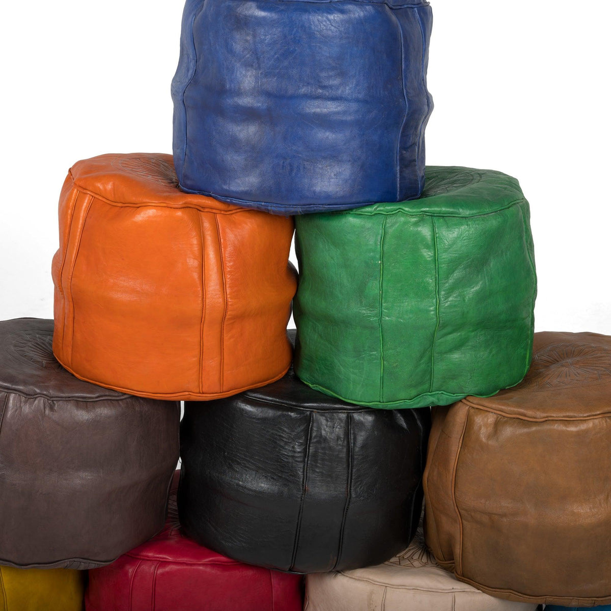 Puff árabe de cuero taburete alto