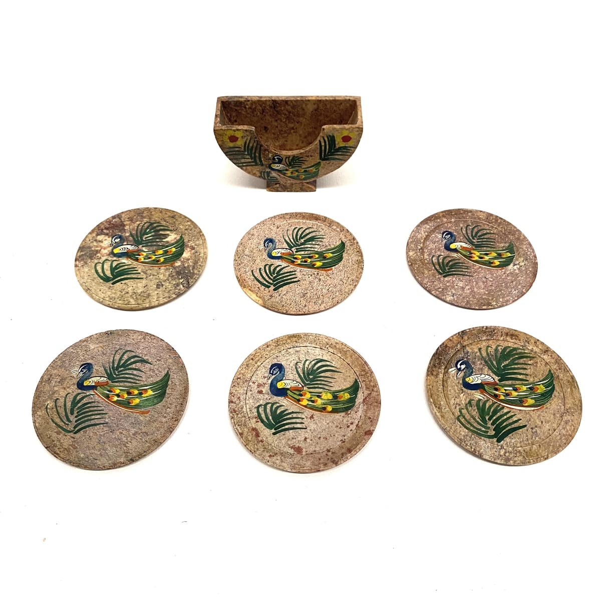 posavasos de onix pavo real