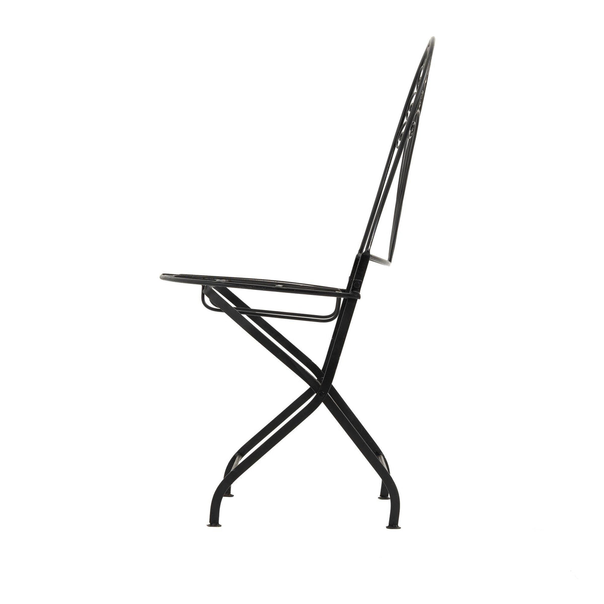 Silla marroquí de forja plegable negra