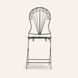 silla marroquí de forja plegable negra alzado