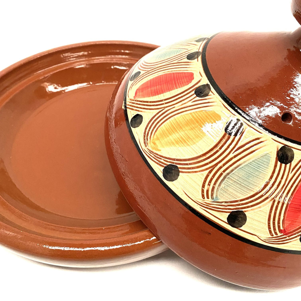 Tagine bereber esmaltado pintado detalles