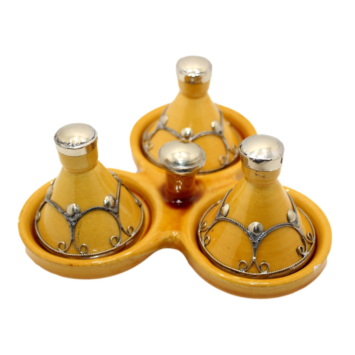 Tajín especiero árabe de cerámica triple - 4 colores