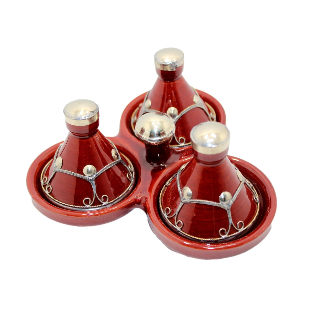 Tajín especiero árabe de cerámica triple - 4 colores