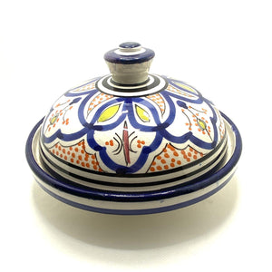 Tajín marroquí de cerámica azul 20cm