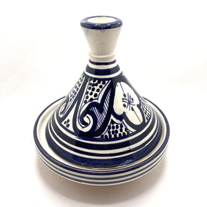 Tajín marroquí de cerámica azul marino 16cm