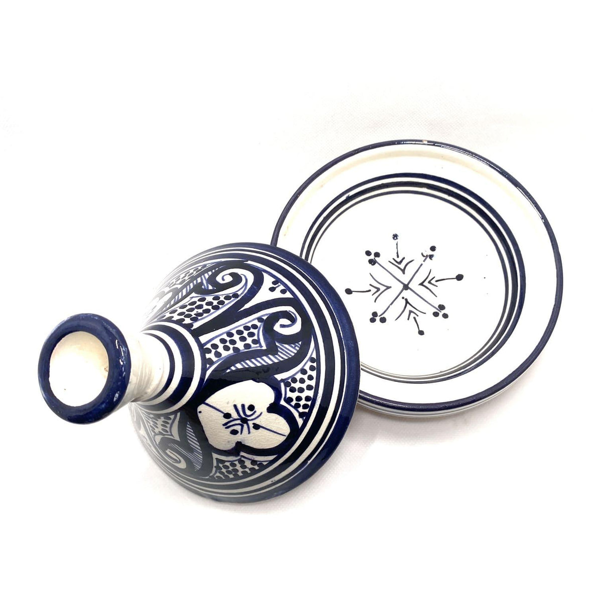 Tajín marroquí de cerámica azul marino 16cm