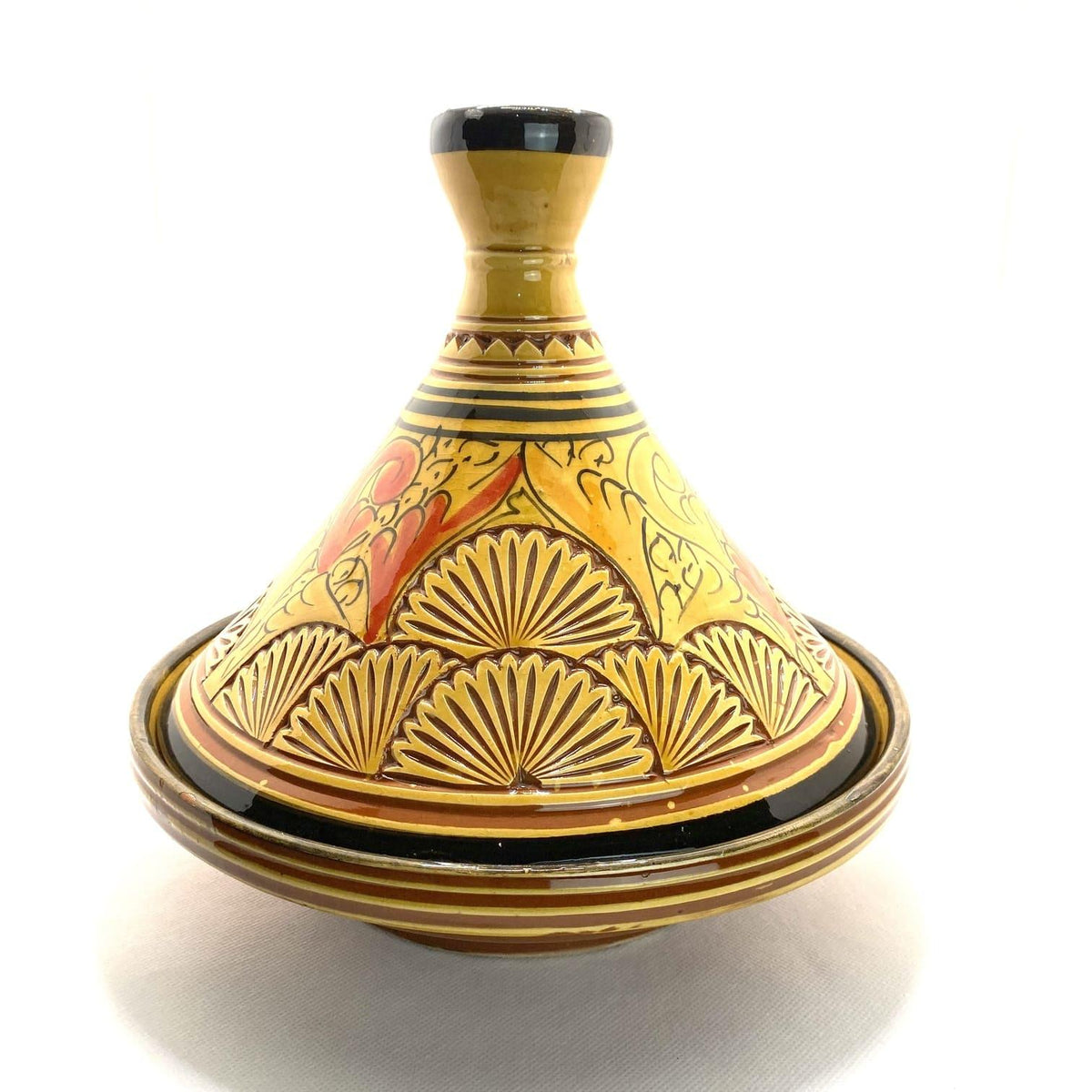 Tajín marroquí de cerámica labrado 25cm