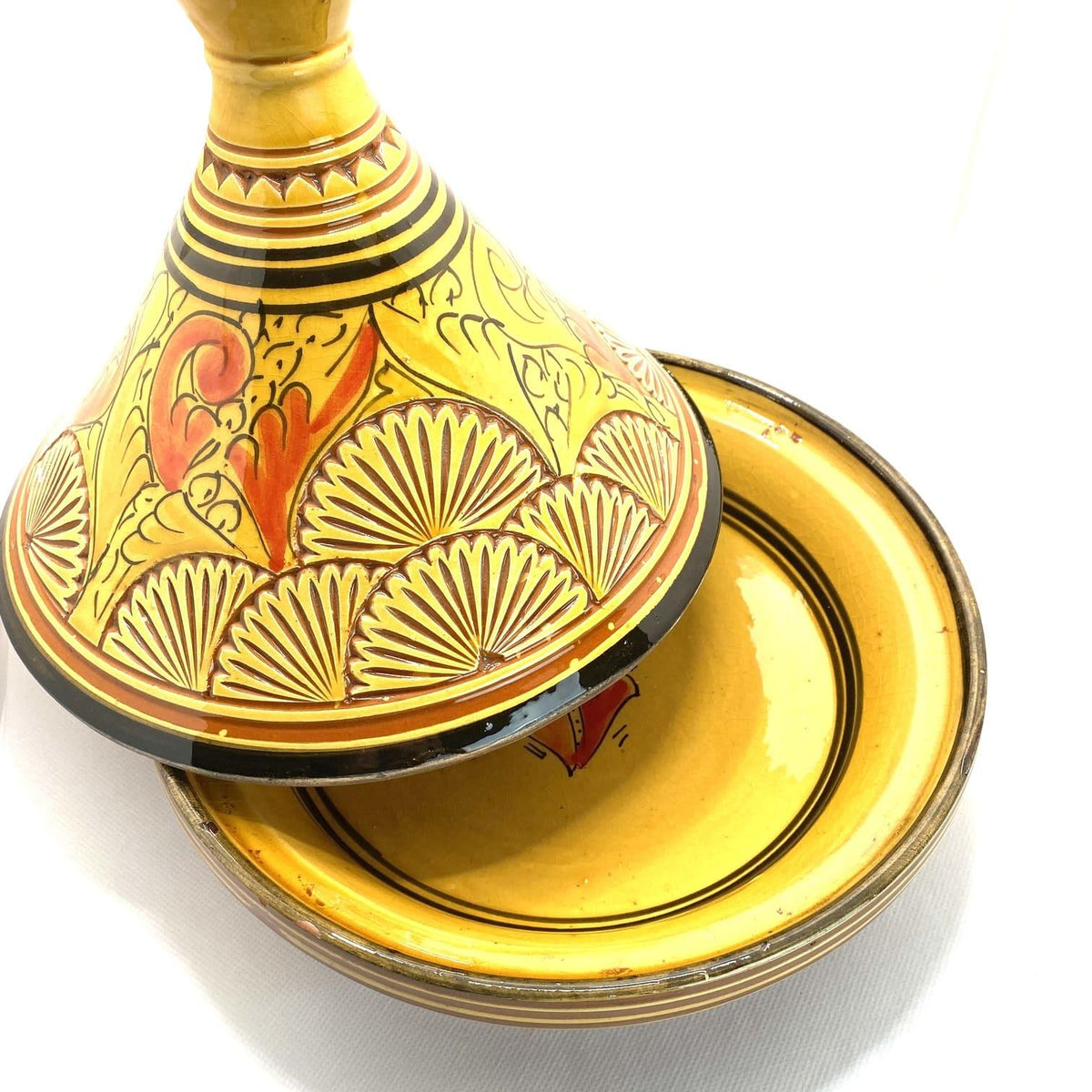 Tajín marroquí de cerámica labrado 25cm