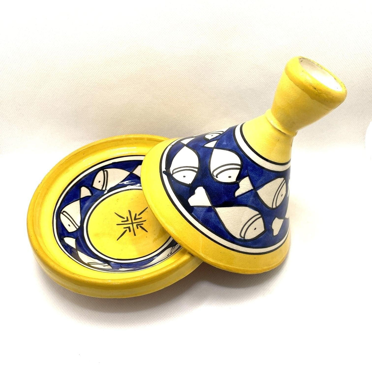 Tajín marroquí de cerámica peces