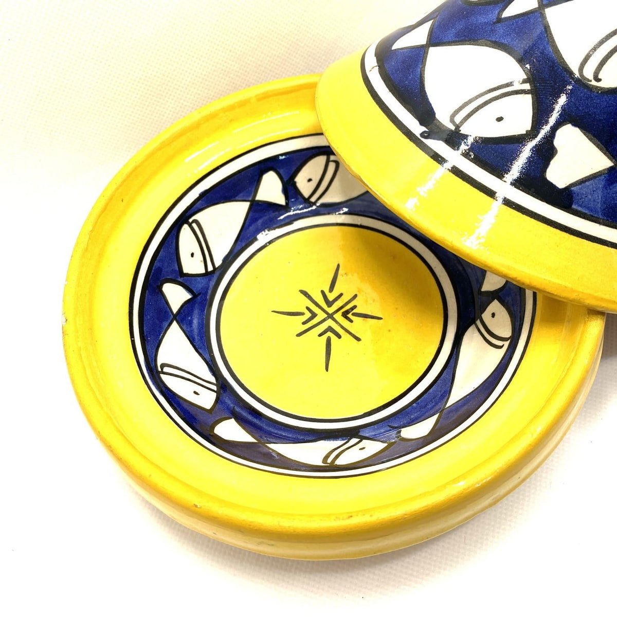 Tajín marroquí de cerámica peces