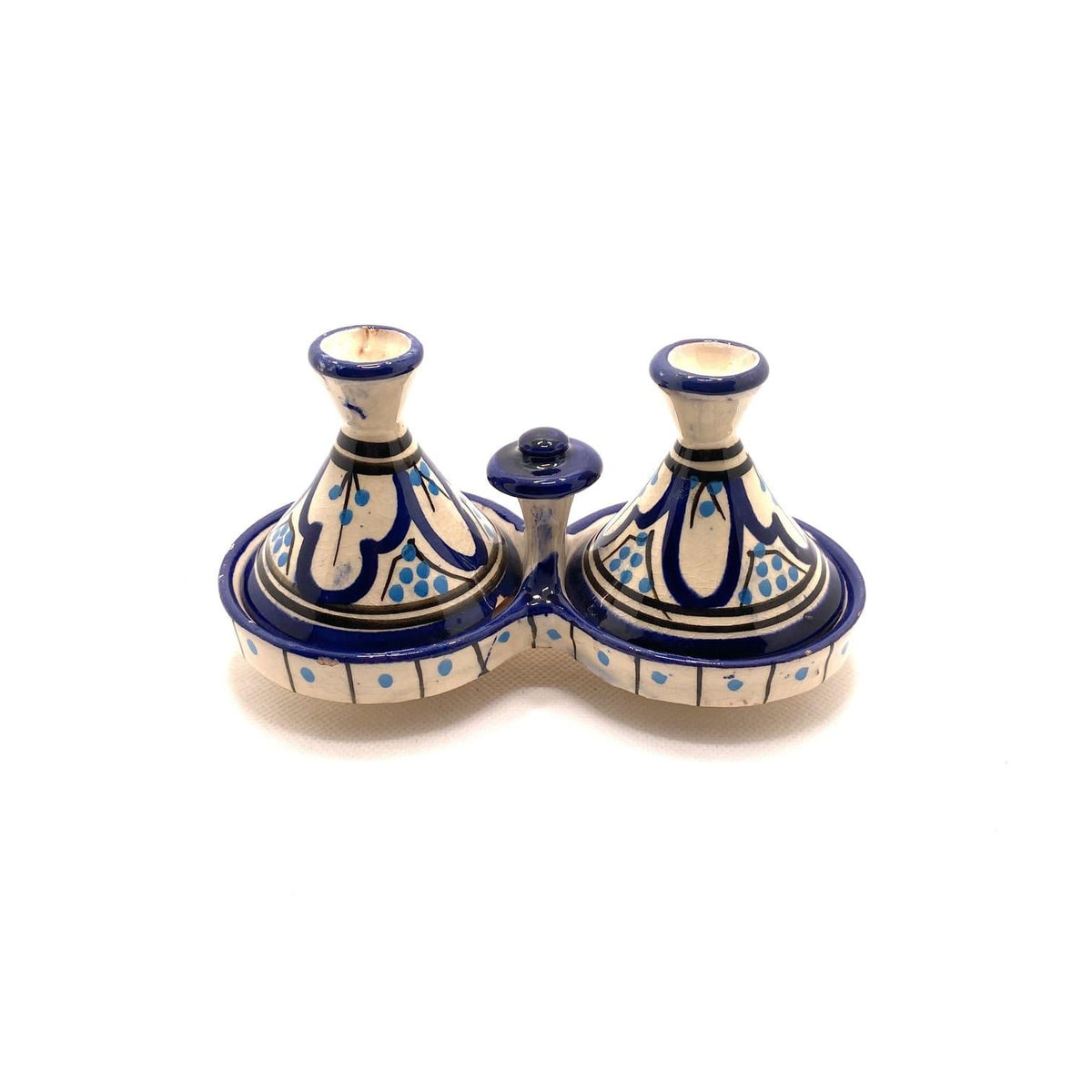 Tajín marroquí especiero doble azul