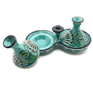 Groene dubbel gesneden Marokkaanse kruidenrek tajine