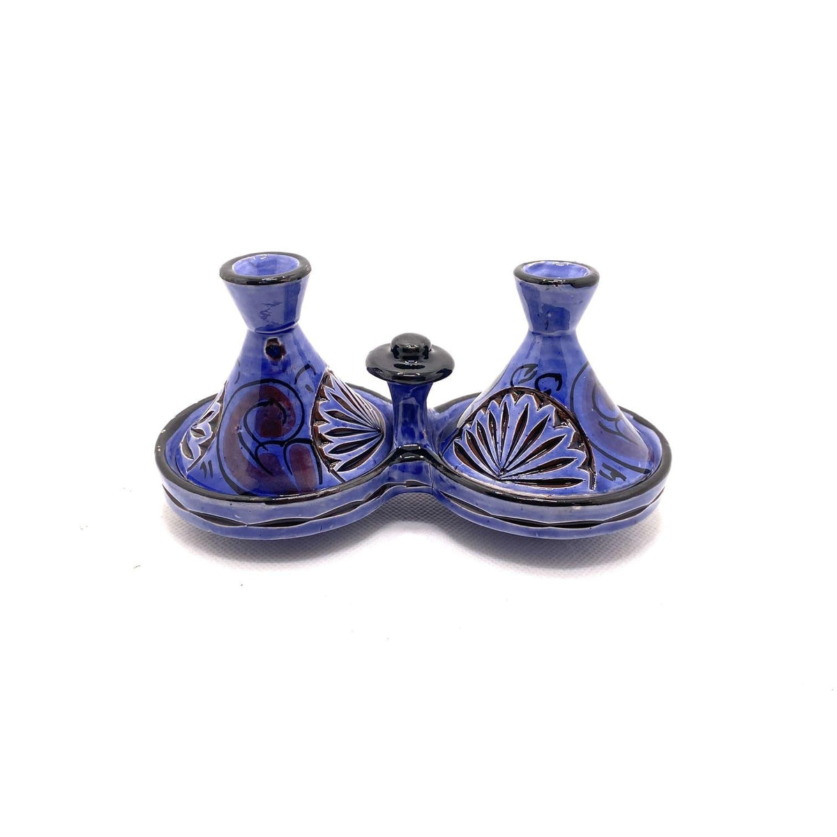 Tajín marroquí especiero labrado azul