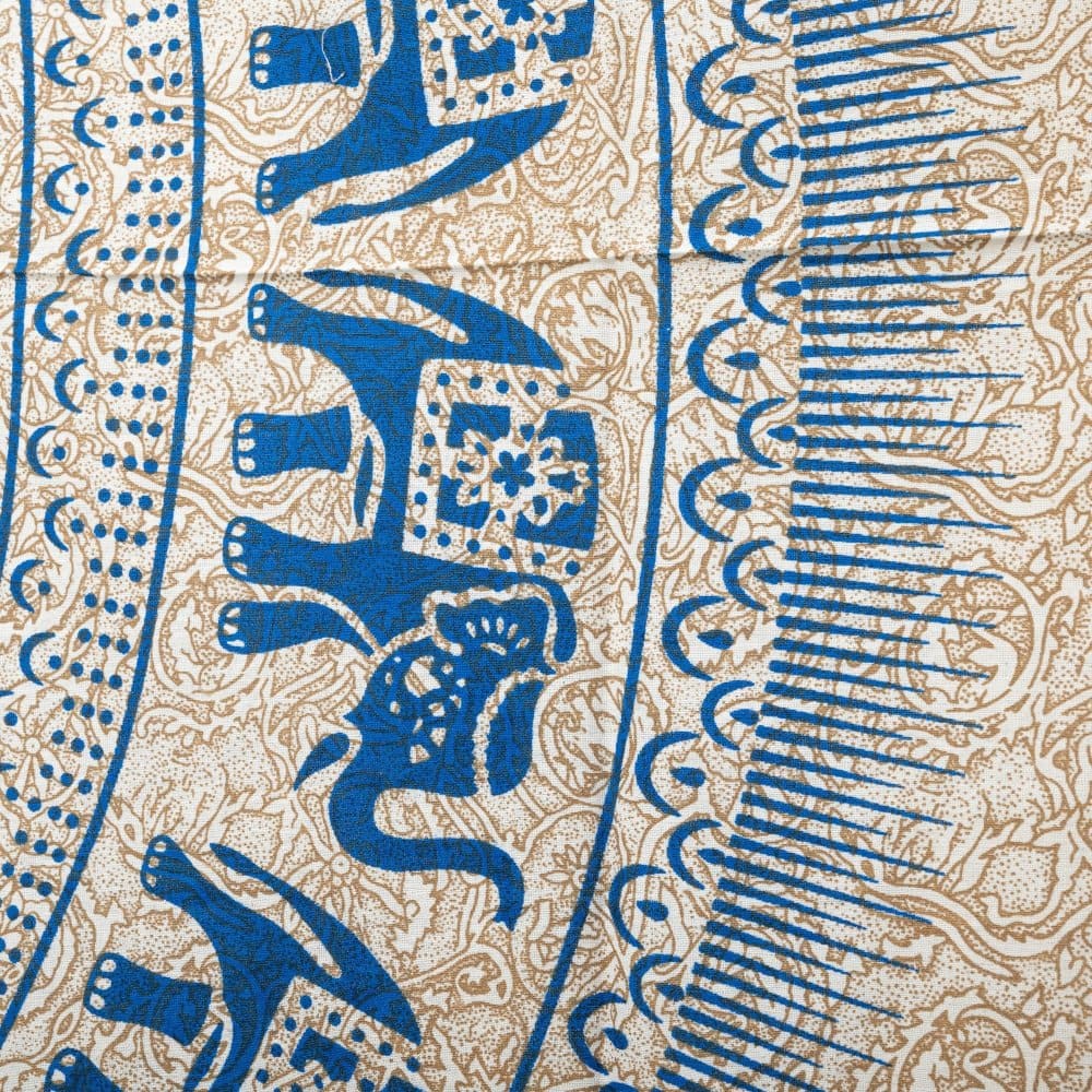 tela india elefante azul detalle