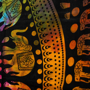 Indischer Stoff Mandala Elefant Farben 210x140cm