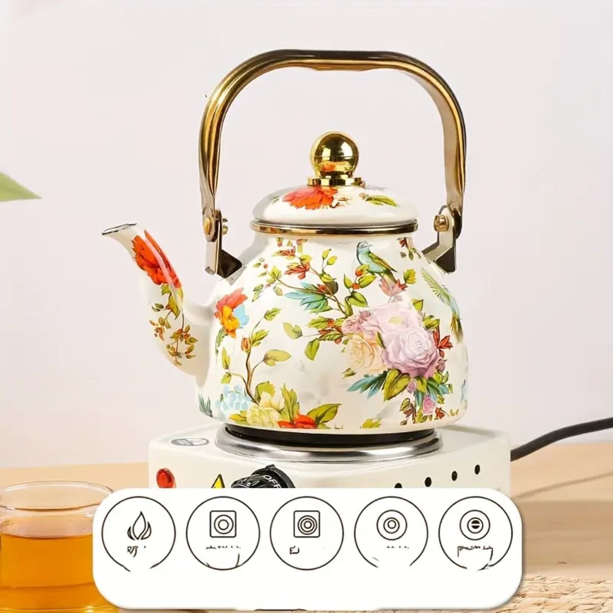 tetera grande esmalte porcelana 1200