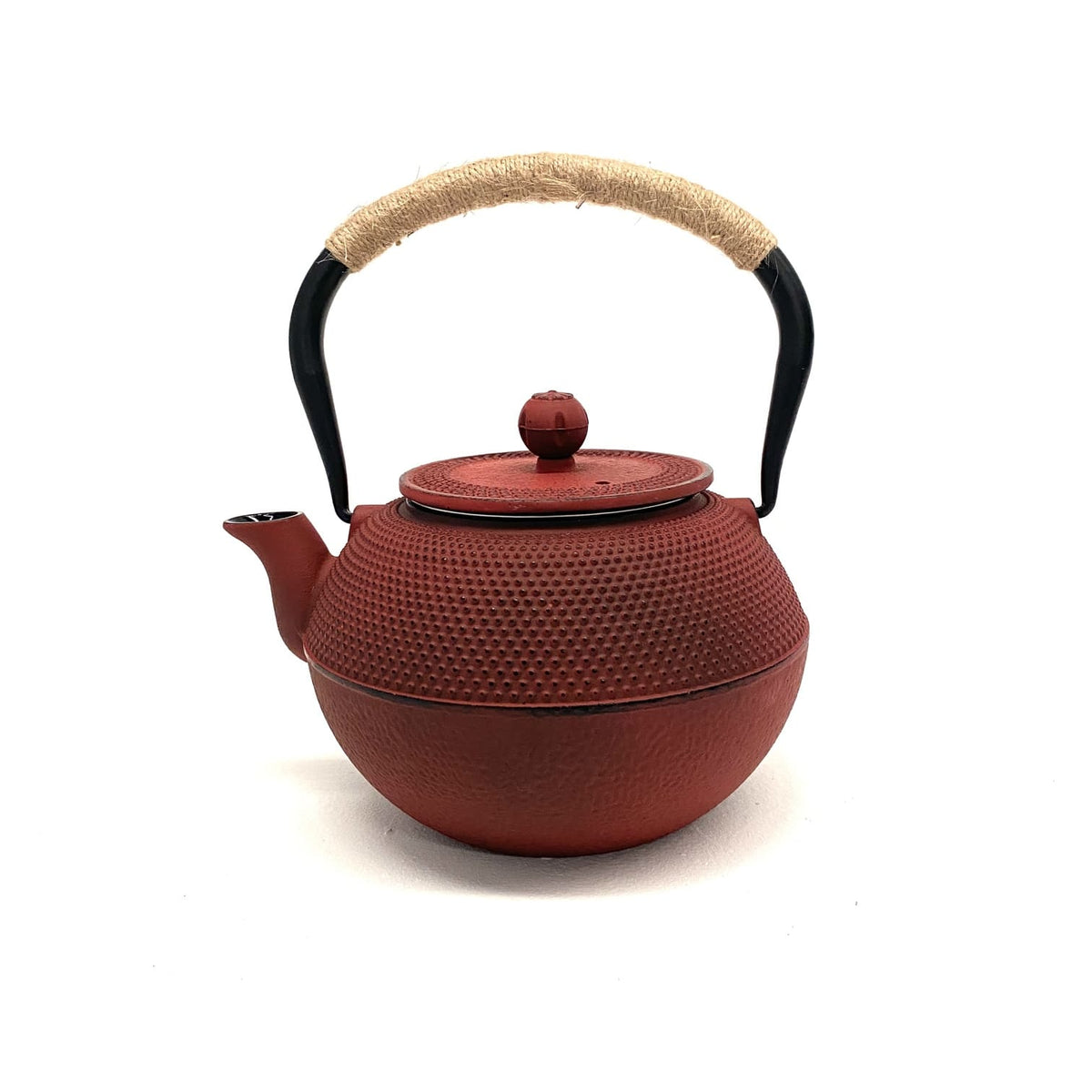 Tetera japonesa de hierro fundido rojo