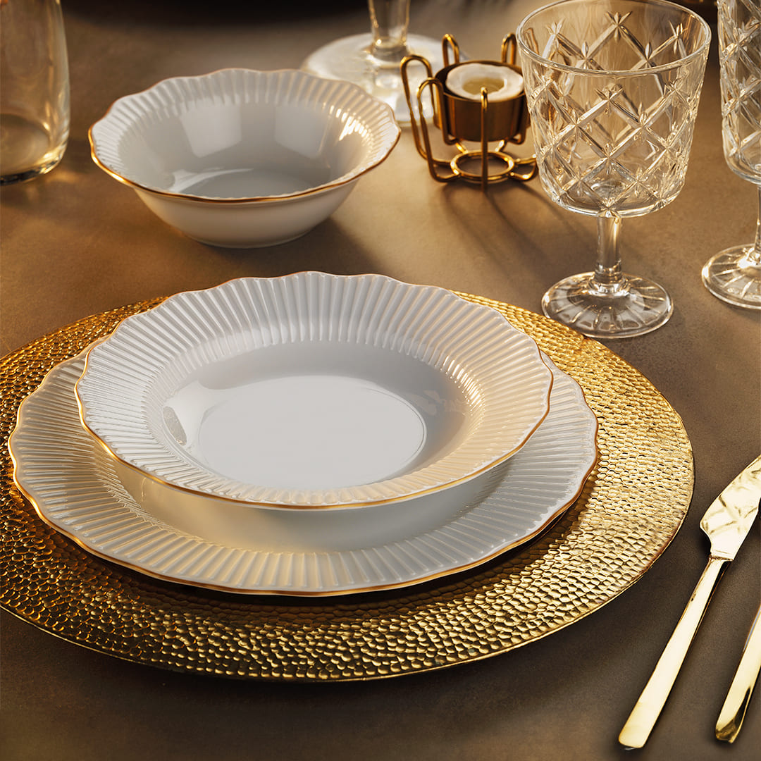 ▷ Vajilla Turca de Porcelana PORLAND Frilly 18pcs ☆4,7/5