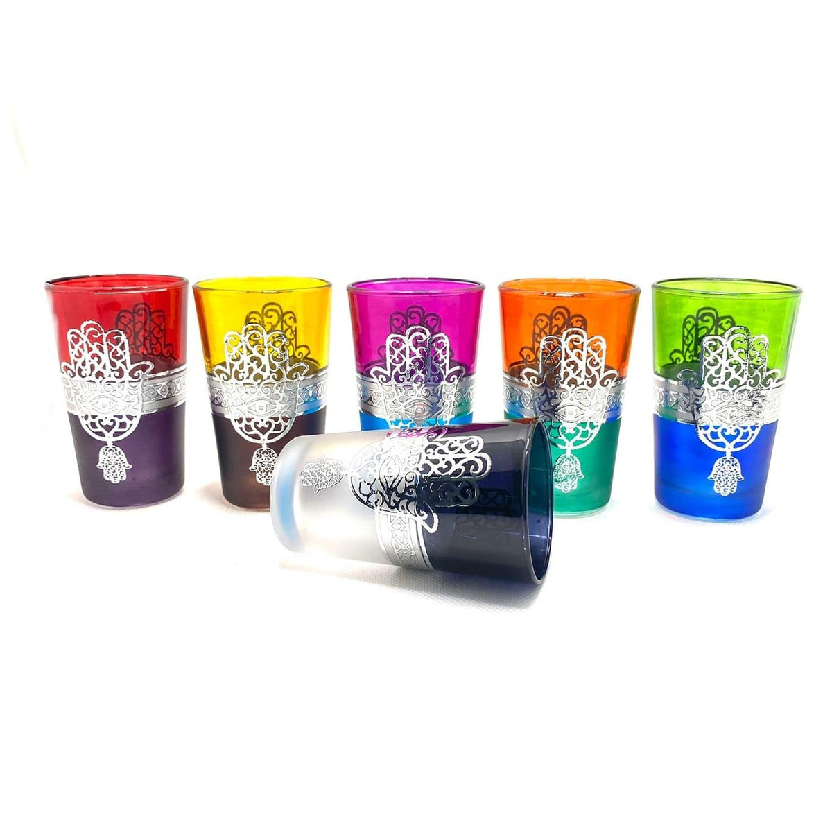 Vasos de té moruno mano de Fátima