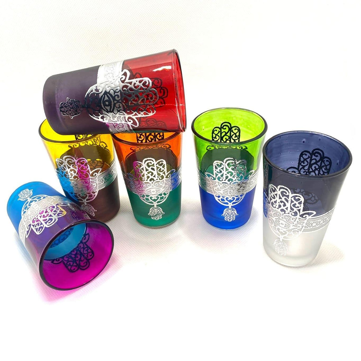 Vasos de té moruno mano de Fátima