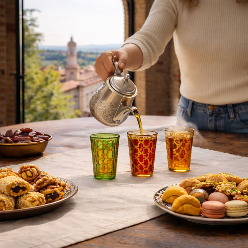 vasos de té moruno alhambra escena