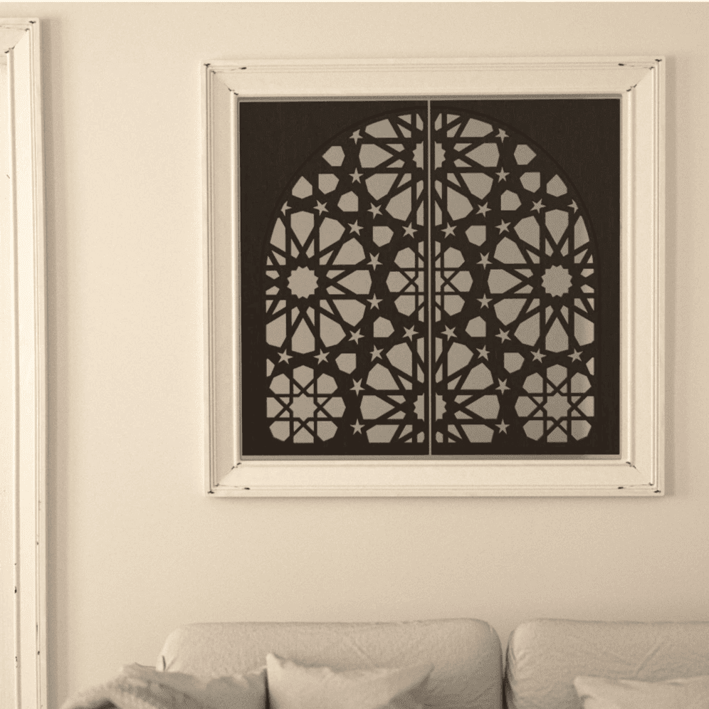 Ventana decorativa de madera árabe - Diseño Tagmat - Decoración Alcazaba